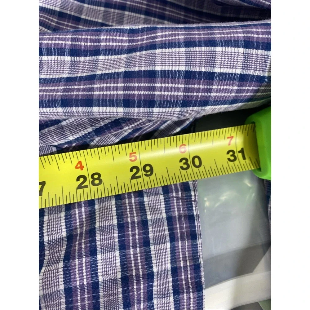 IZOD  Plaid LS Button up Shirt size 2XL Cotton Purple NWT‎ F1